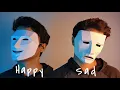 How to make a Happy Mask and a Sad Mask using Paper Cardboard - DIY Expressive Masks