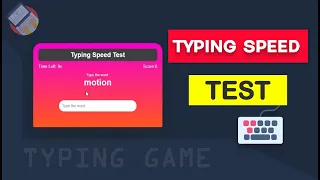 Typing Speed Test Using HTML CSS JavaScript Amazing Speed Typing Game JavaScript Projuect