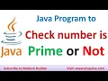 How to write a Java Program to check whether a given number is prime or not by Mahesh Huddar