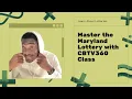 Maryland Pick 3 Lottery Class FINALLY Understand How to WIN