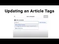40 Updating an Articles Tags