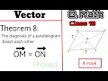 The diagonals of a parallelogram bisect each other Theorem 8 Vector Class 10 RBF