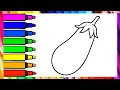 Eggplant Coloring Page for Kids Easy Vegetable Coloring Book Printable