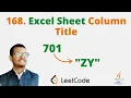 168 Excel Sheet Column Title Java Leetcode Hindi