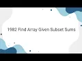 Leetcode 1982 Find Array Given Subset Sums