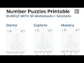 Structured Winter Number Search Worksheets for Focus Cognitive Training Printable PDF