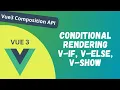 12 Conditional Rendering Directives v-if v-else v-else-if v-show in Composition API - Vue 3
