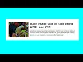 How to Align Image and Text Side by Side Using HTML CSS Step-by-Step Guide for Beginners
