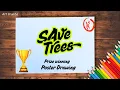 Save trees save life poster Van mahotsav poster drawing Easy Tree Plantation Poster School Project