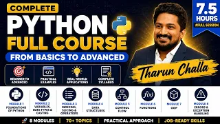 Python Complete Course for Beginners Learn Python from Basics to OOPS By THARUN CHALLA