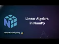 Linear Algebra in NumPy Python NumPy Tutorial for Beginners Telugu