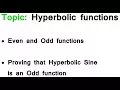 -Level Maths Hyperbolic functions - Proving that Hyperbolic Sine is an Odd function