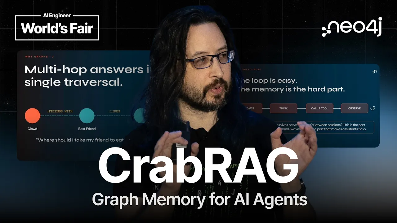 CrabRAG: Why Automated Assistants Need Graph Memory, Not More Tokens — Stephen Chin, Neo4j: video thumbnail