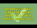 Databases How to grant SQL Agent proxy to a public role in MSSQL 2014