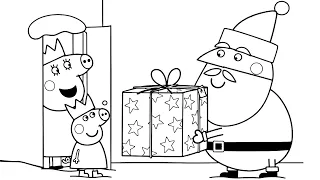 Peppa Pig & Mummy Pig Christmas Gifts Coloring Pages | Nursery Rhymes for Kids