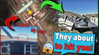 Two Planes CRASH ON RUNWAY Grumman AA-5 with Electrical Failures