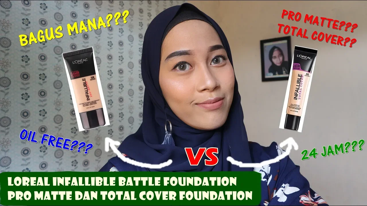 FOUNDATION SUPER AWET GA NEMPEL DI HIJAB | REVIEW LOREAL PARIS INFALLIBLE 24H Matte Cover