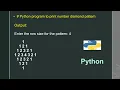 Python program to print number diamond pattern