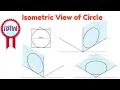 Isometric View of Circle Drawing Engineering Drawing Tutorial for Precision and Clarity