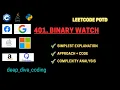 LeetCode 401 Binary Watch Beginner-Friendly Detailed Explanation