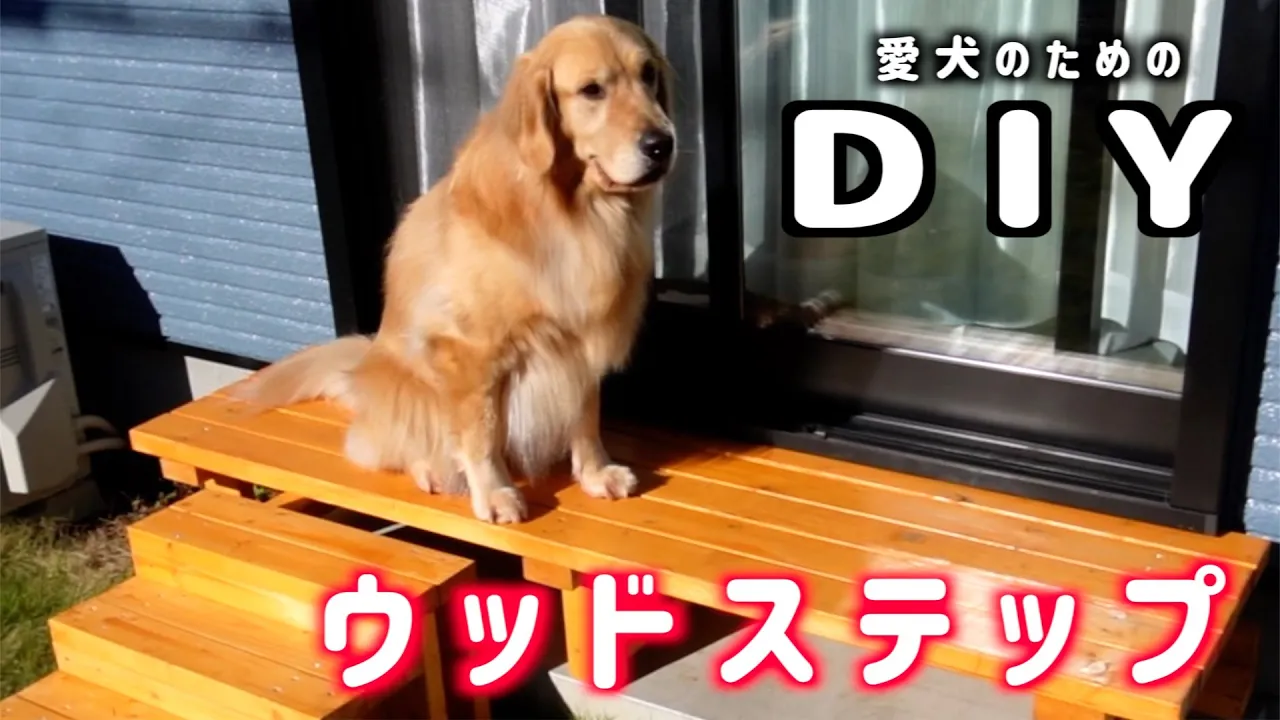 【DIY】愛犬が庭へ出入りしやすいようにウッドステップ作った