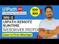 Browser automation with WebDriver protocol UiPath Automation Developer Professional Exam Prep
