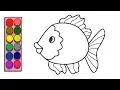 Draw And Color Fish Fish Coloring Page For Kids Fish Drawing And Coloring For Kids 1