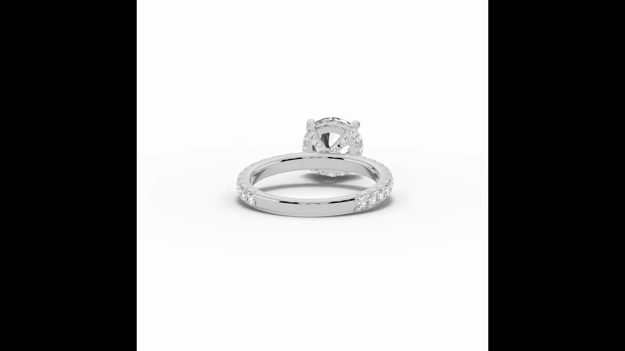 Round Coronet Diamond Crown Engagement Ring