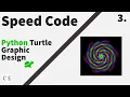 3 Python Turtle Graphic Design - Speed Code Multicolour 3D Circular Ring Design