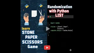 Chapter 5 Randomization and Python LIST Game Rock Paper Scissor Head and Tail random