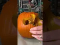 Carving a pumpkin with stop motion
