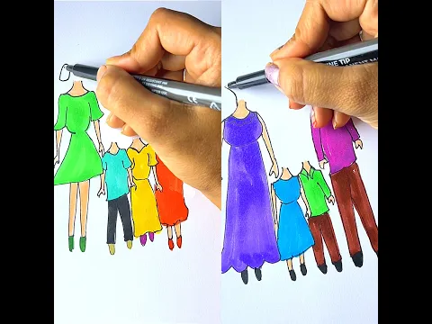2 Types of Family story is back #shorts #art #craft #drawing