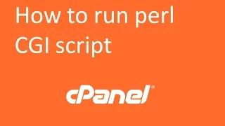 How to Run Perl CGI Script on Server using CPanel