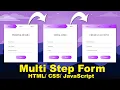 Multi Step Form with Step Progress Bar in HTML CSS JavaScript Multi Step Registration Form HTML