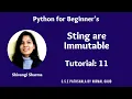 String are Immutable Tutorial 11