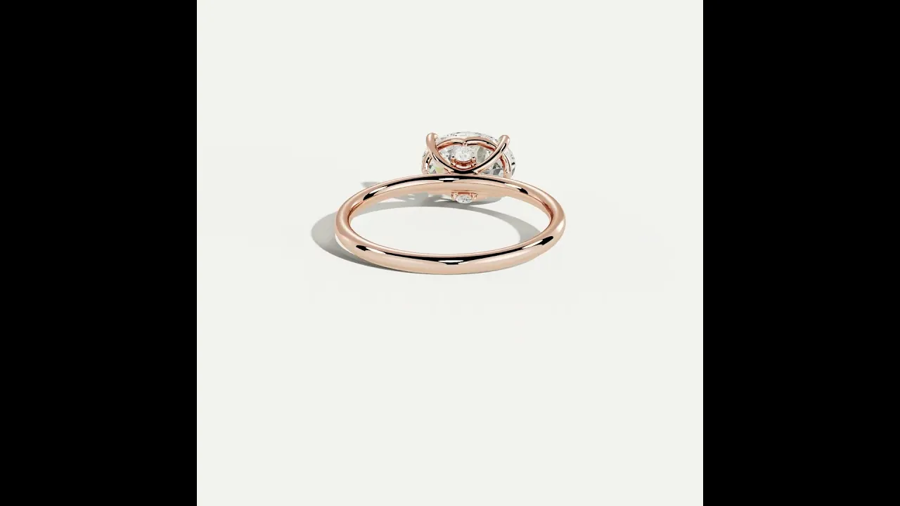 Maeve丨Oval Cut Lab Diamond Hidden Accent Engagement Ring
