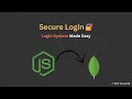 User Signup Login with Bcrypt Secure Authentication in Node js MongoDB