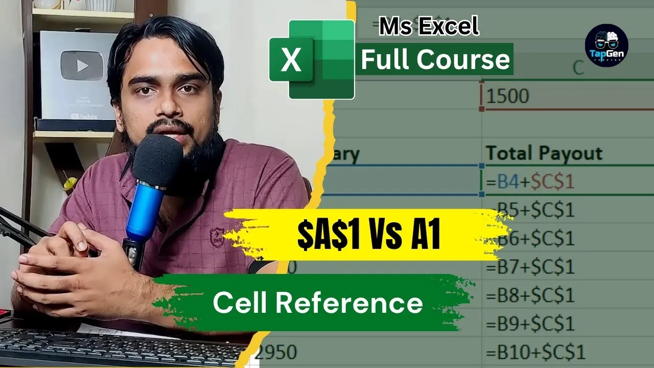 Excel এ $A$1 vs A1 | Absolute vs Relative Reference Cell | TapGen