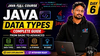 Java Data Types in One Shot Day 6 Java Full Course Beginner to Advanced