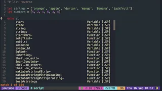 Vimscript Tutorial List reverse the list