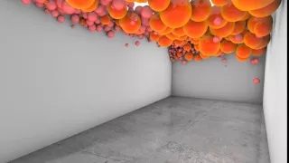 Bouncy Ball Room with Changing Gravity - Cinema 4D Second Test