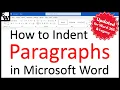 How to Indent Paragraphs in Microsoft Word UPDATED