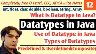 Datatypes in Java in Hindi What are Datatypes in Java Types of Datatype Hello DHIRENDRA