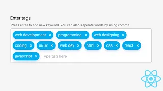 Create Tags Input Box using React HTML CSS JavaScript