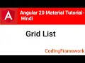Angular 20 Material Tutorial Day 12 Grid List Explained Hindi