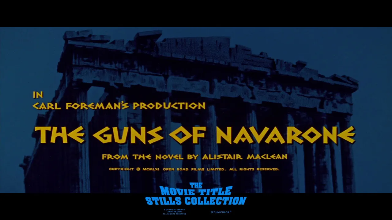 The Guns of Navarone (1961) title sequence