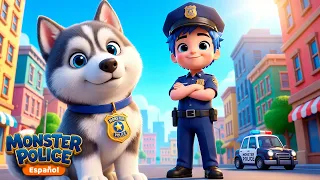 ¡Bingo, el perro policía! 🐶 | Monster Police Español | Canciones para Niños
