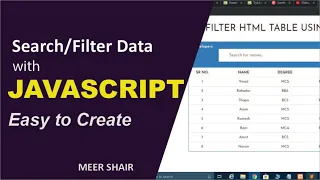 Search Filter Table Data with Javascript 2021 Searching by using javascript