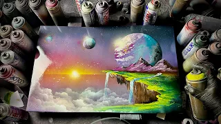 Fragments of The Infinite - ( ASMR )SPRAY PAINT ART By Skech