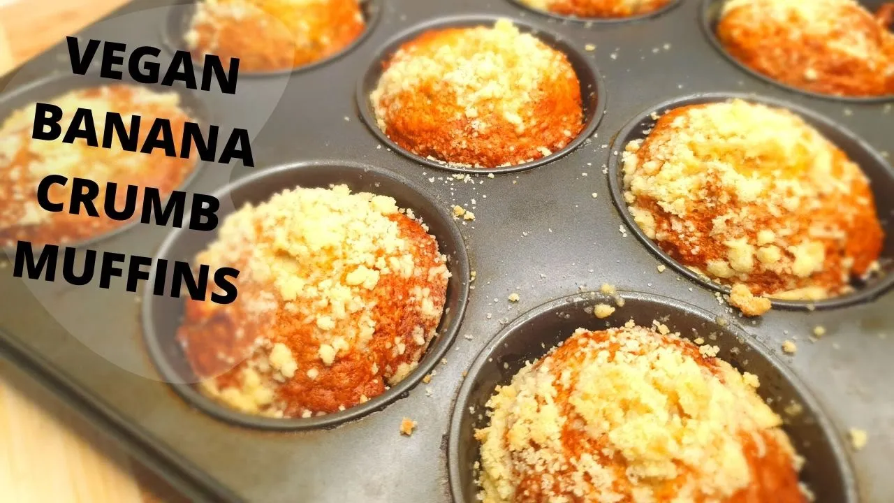 Making VEGAN Banana Crumb Muffins    EASY VEGAN RECIPES